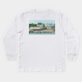 Tenby Harbour, Wales Kids Long Sleeve T-Shirt